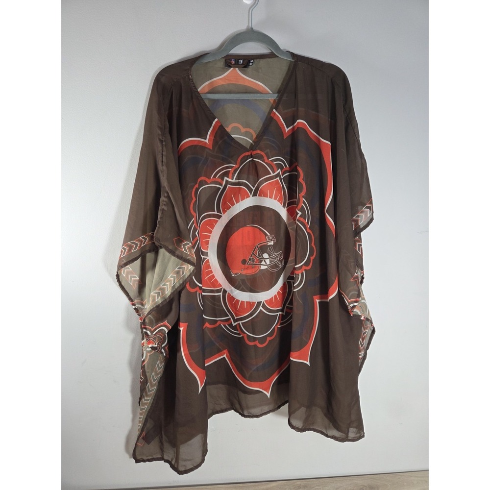 Cleveland Browns NFL‎ Women's Sheer Pull Over Blouse Cover Up